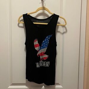 Black Patriotic Eagle Graphic Tank Top